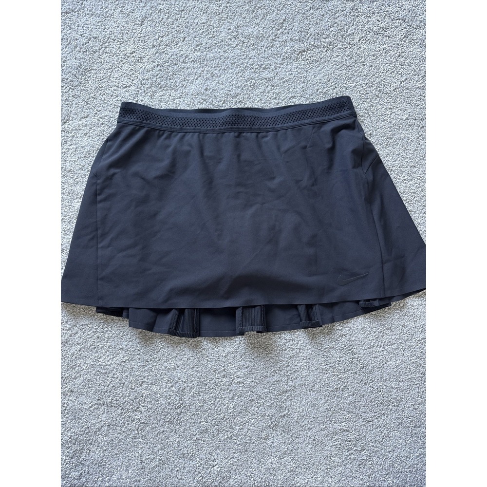 NIKE DRI-FIT FLEX WOVEN GOLF SKIRT SKORT BLACK WOMEN SIZE LARGE 884883-010